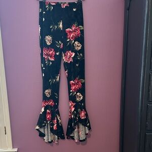 Floral Bell Bottom Pants